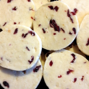 Cranberry almond shortbread cookies
